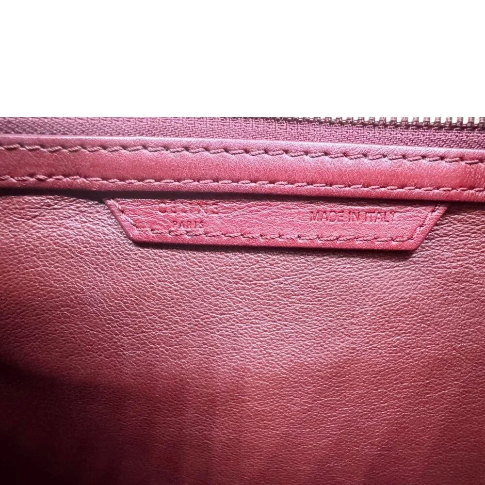 Celine  Nano Luggage Leather Satchel Bag Burgundy - Picture 14 of 15